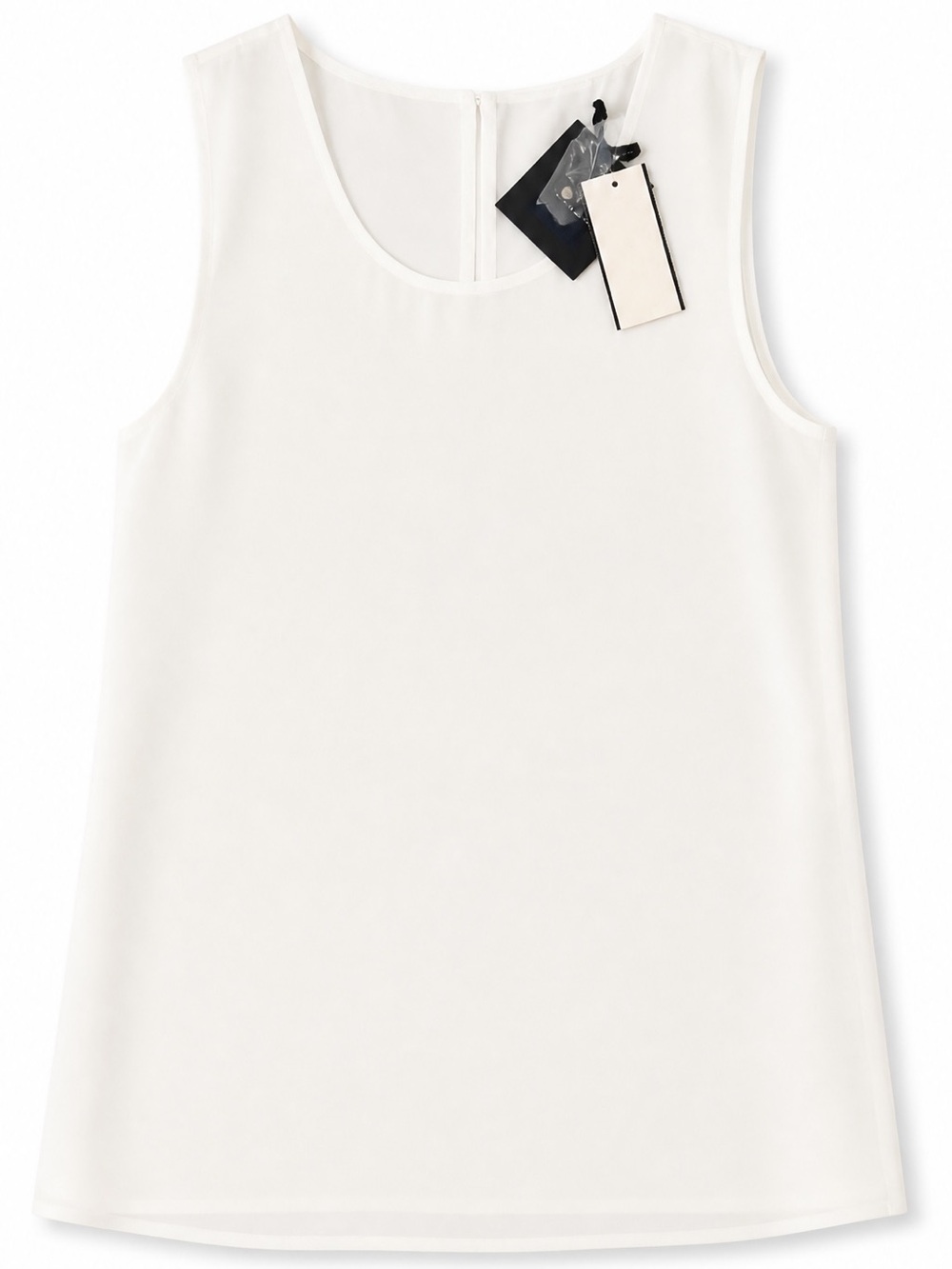 NWT Pleione Ivory Sleeveless Chiffon Blouse Size XL - Picture 12 of 12